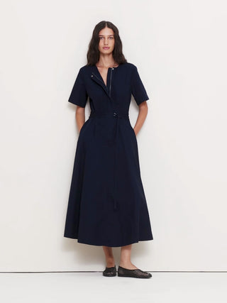Vestido camisero de popelina de algodón.