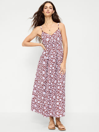 Vestido largo bohemio sin mangas.