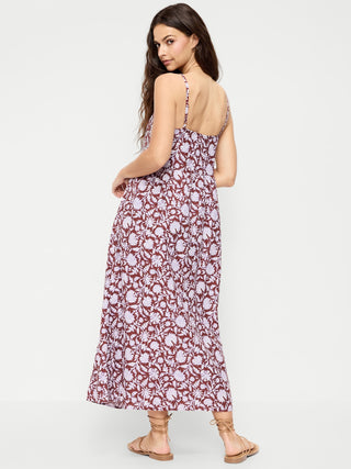 Vestido largo bohemio sin mangas.