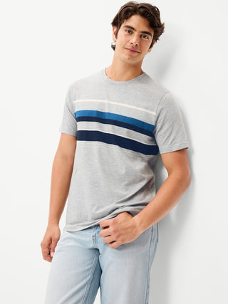 Camiseta Manga Corta con Detalle de Rayas