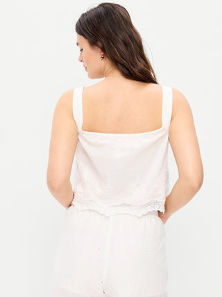Camiseta sin mangas con lazo al frente.