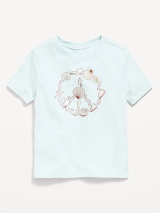 Camiseta gráfica de manga corta para niñas pequeñas.