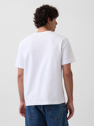 Camiseta con logo relajado de peso pesado para adulto.
