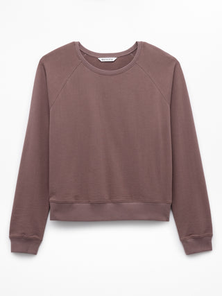 Sudadera aireada de felpa de algodón con cuello redondo.