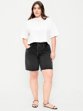 Shorts vaqueros holgados de tiro medio, entrepierna de 9 pulgadas.