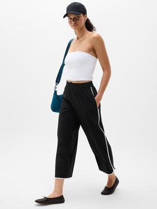 Pantalón Crop Talle Alto Detalle Raya