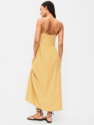 Vestido largo bohemio sin mangas.