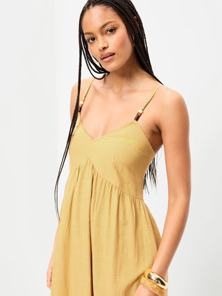 Vestido largo bohemio sin mangas.