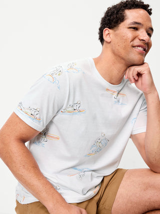 Camiseta Manga Corta de Algodón con Estampado
