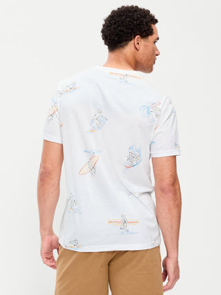 Camiseta Manga Corta de Algodón con Estampado