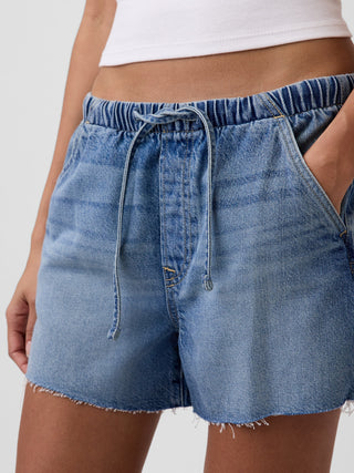 Shorts vaqueros sencillos de talle bajo de 3,5".