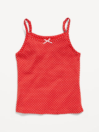 Camiseta sin mangas estampada ajustada para niñas.