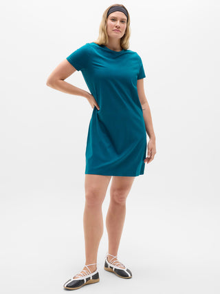 Vestido Camisero Manga Corta de Algodón