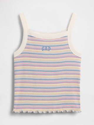 Camiseta sin Mangas con Logo Bordado, Niña