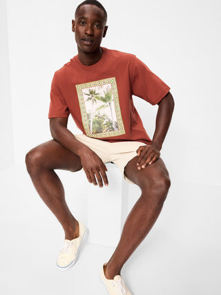 Camiseta gráfica pesada.