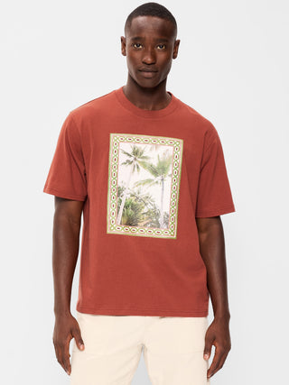 Camiseta gráfica pesada.