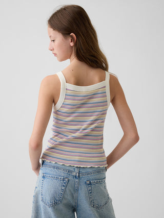Camiseta sin Mangas con Logo Bordado, Niña