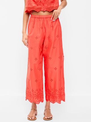 Pantalón ancho con corte de cintura alta.
