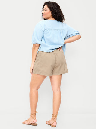 Shorts utilitarios sin cierres de cintura alta.