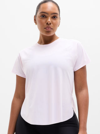 Sports T-shirt Round Neck Mesh Detail