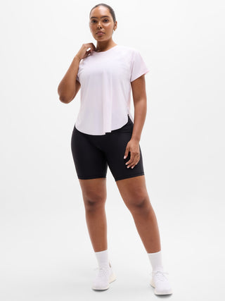 Sports T-shirt Round Neck Mesh Detail