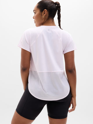 Sports T-shirt Round Neck Mesh Detail