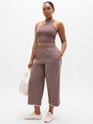 Pantalón Crop Talle Alto Detalle Raya