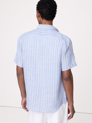 Camisa Manga Corta con Bolsillo de Lino