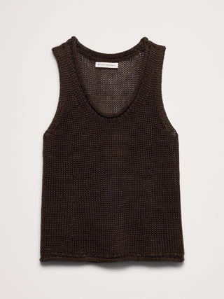 Camiseta sin mangas tipo suéter de lino Heirloom.