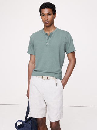Camiseta henley de malla.
