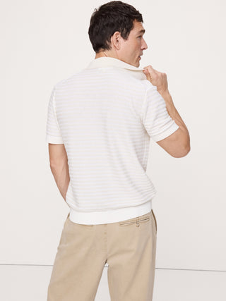 Polo tipo suéter con rayas texturizadas.