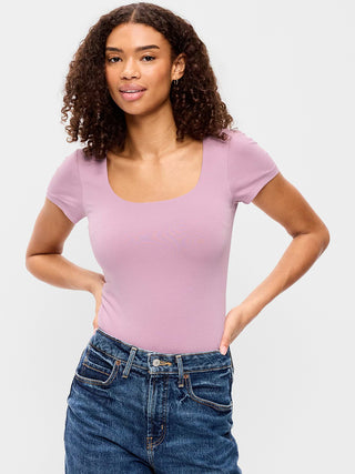 Square Neck Short Sleeve T-Shirt
