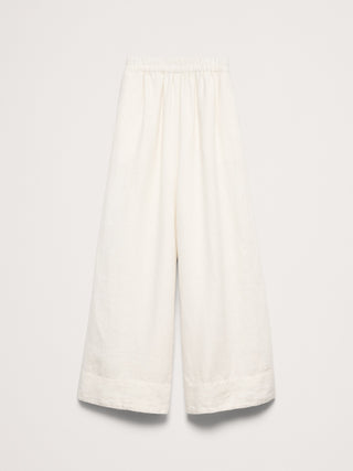 High-Rise Wide-Leg Linen Pull-On Ankle Pant.
