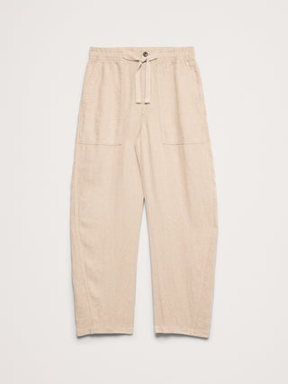 Pantalón de playa utilitario relajado de lino.