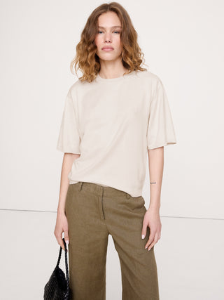 Camiseta tipo suéter de algodón y seda Larkspur.
