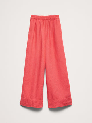 High-Rise Wide-Leg Linen Pull-On Ankle Pant.