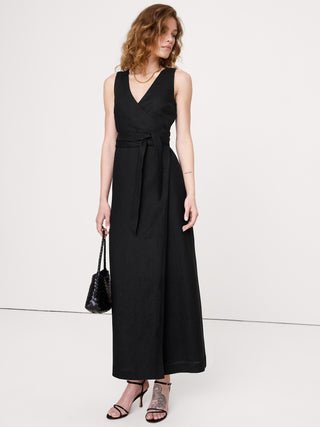 Linen Crossback Maxi Dress.