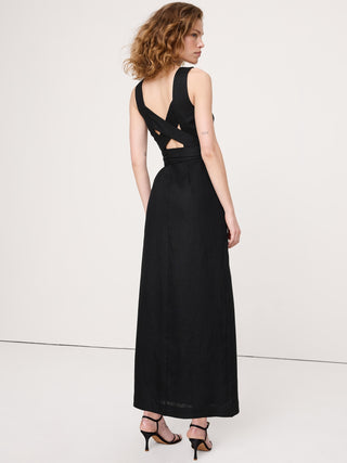Linen Crossback Maxi Dress.