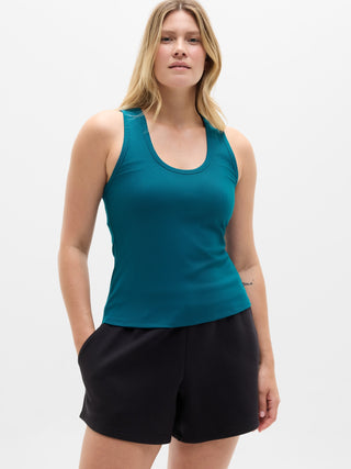 Camiseta sin Mangas con Tejido Canalé