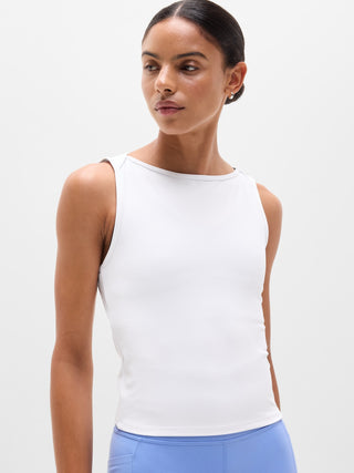 Transcend Camiseta sin mangas con espalda abierta.