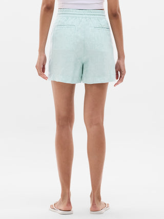 Linen Elastic Waist Shorts
