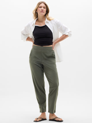 Ankle-Length Trousers, Mid-Rise with Pockets