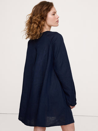Linen Kaftan Mini Dress.