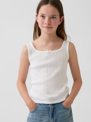 Camiseta sin mangas Pointelle para niños.