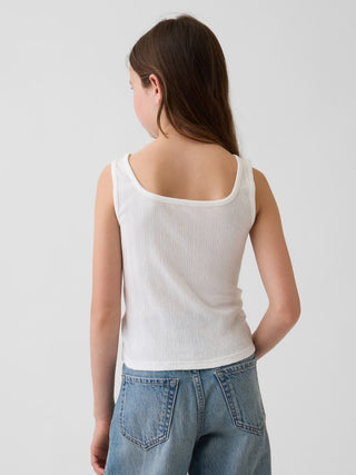 Camiseta sin mangas Pointelle para niños.