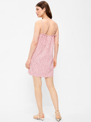 Vestido recto mini con tiras.