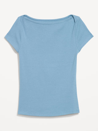 Fitted Boat Neck T-Shirt