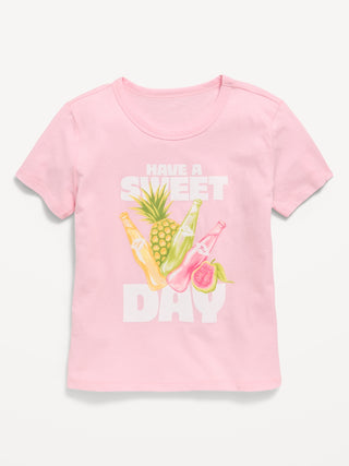 Camiseta gráfica de manga corta para niñas.