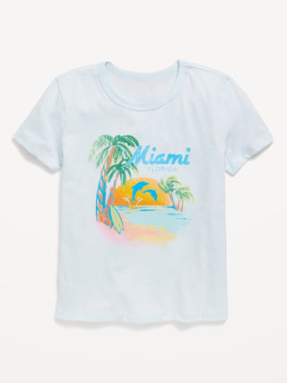Camiseta Manga Corta con Gráfico, Niña