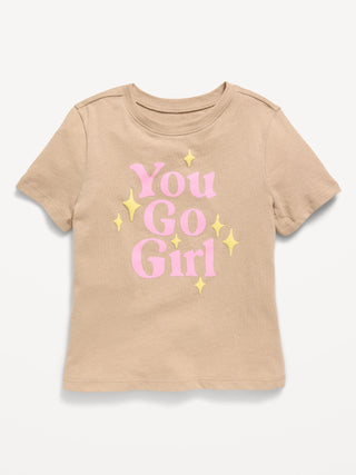 Camiseta gráfica de manga corta para niñas pequeñas.